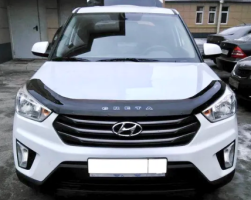 Дефлектор капота (мухобойка) HYUNDAI Creta с 2016 г.в. (Хюндай Крета) Вип Тюнинг